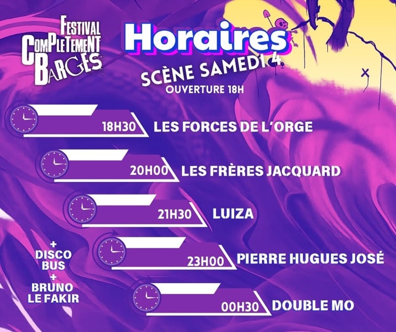 Festival Complètement Barges Samedi 2026