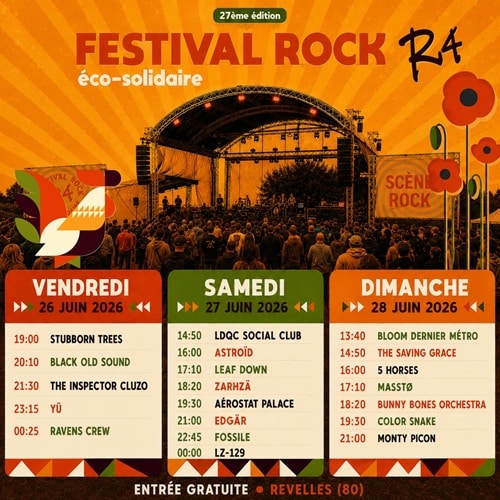 Festival Rock R4 Horaires 2026