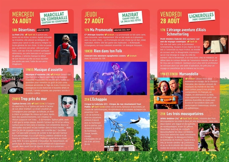Festival Un Été dans mon Village Festival Un Été dans mon Village Horaires 2026