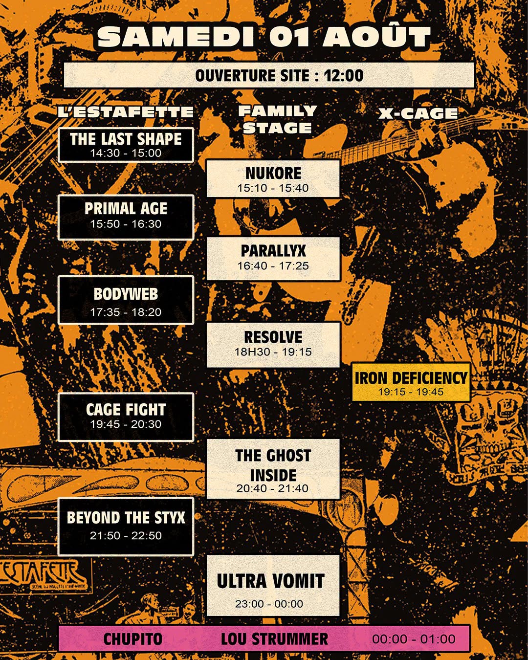 Visuel horaire du samedi du Xtreme Fest 2026