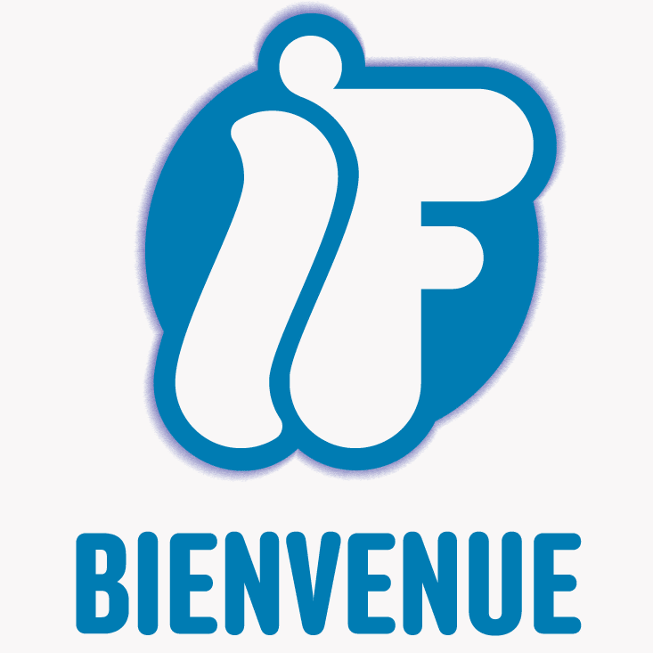 Logo Info Festival bleu sur fond blanc
