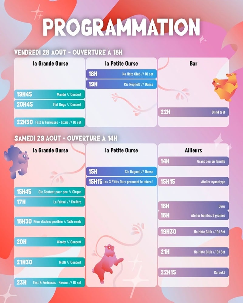 Les 3 P'tits Ours Horaires 2026