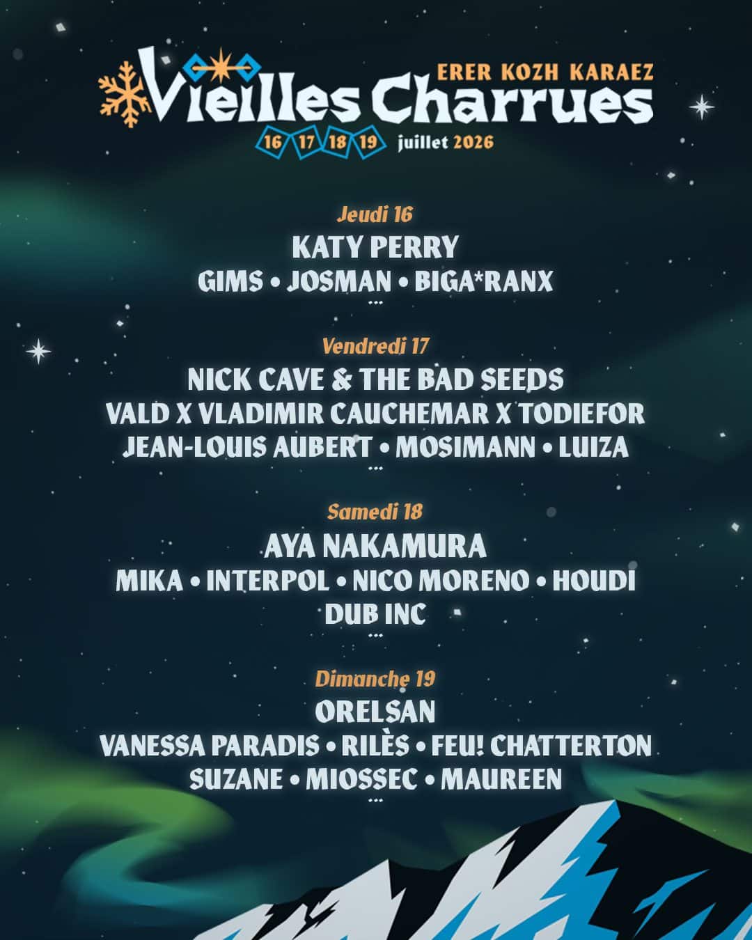 Visuel du festival Les Vieilles Charrues 2026