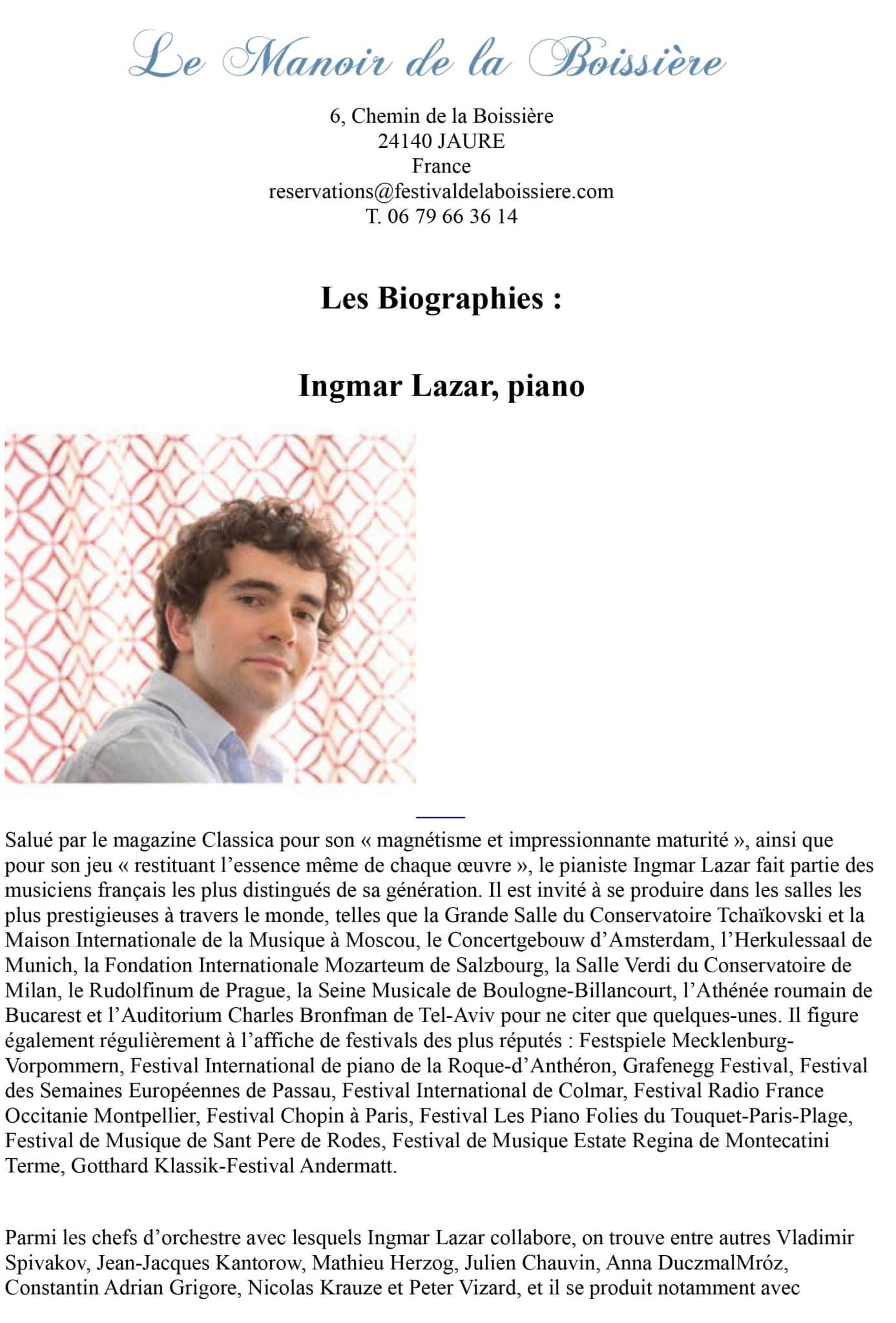 Programme Manoir de la Boissiere Festival 2026 7