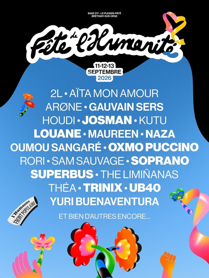 Actualités 6 Programmation Fête de l'Humanité : 10 nouveaux artistes en 2026