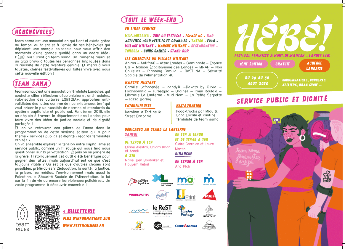 Festival Hébé! Horaires 2026